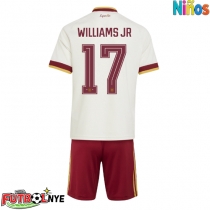 Camiseta España Nico Williams #17 Visitante Equipación para niños Mundial 2026 manga corta (+ pantalones cortos)